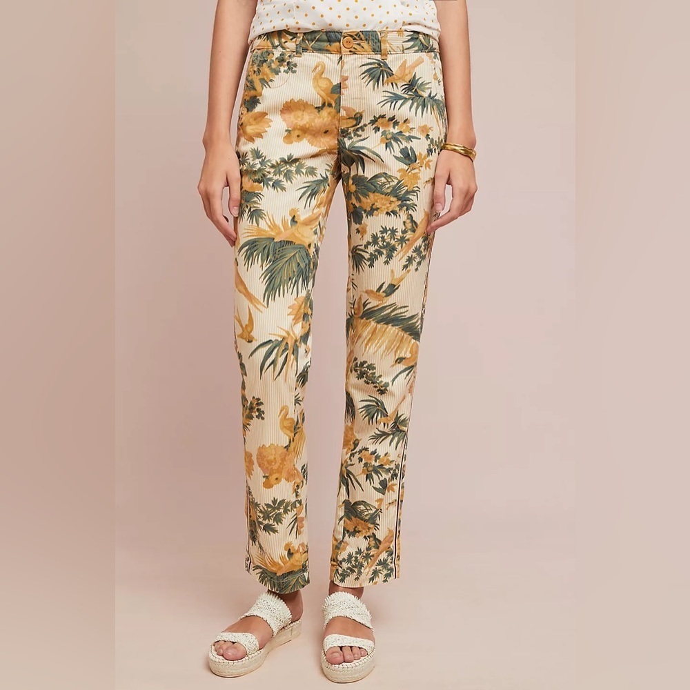 CHINO‎ by ANTHROPOLOGIE Relaxed Printed Chino Trousers